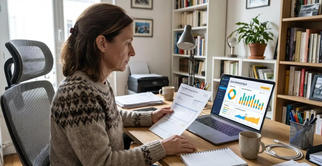 Un professionnel vu de dos vérifie l'installation des panneaux photovoltaïques sur une pergola moderne dans un jardin résidentiel français
